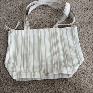Striped Cream/Tan Tote Bag